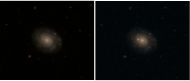 A galaxy before and after a supernova